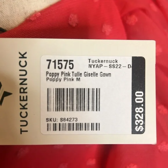 NWT Tuckernuck Giselle Gown Pink Tulle in Poppy Pink size Medium - Picture 13 of 13